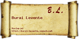 Burai Levente névjegykártya
